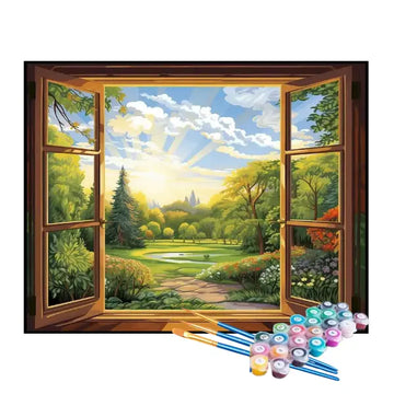 Kit de Pintura Numerada - A Janela para o Parque