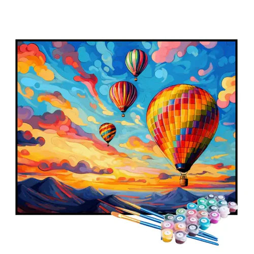 Kit de Pintura Numerada - Balões no Céu