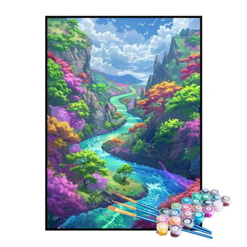 Kit de Pintura Numerada - Caminho do Rio pelo Horizonte