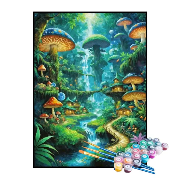 Kit de Pintura Numerada - Mundo dos Cogumelos