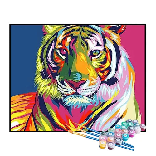 Kit de Pintura Numerada - Tigre Colorido