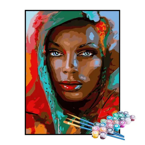Kit de Pintura Numerada - Mulher Africana - Arte