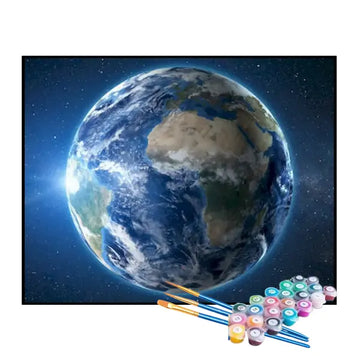 Kit de Pintura Numerada - O Planeta Terra no Espaço