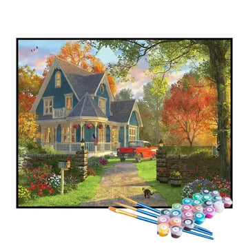 Kit de Pintura Numerada - Mansão no Campo