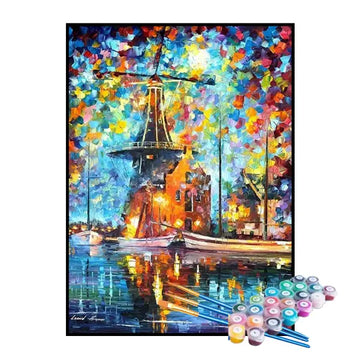 Kit de Pintura Numerada - Barcos no Moinho