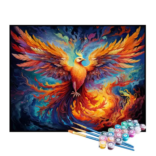 Kit de Pintura Numerada - Fênix Abstrata