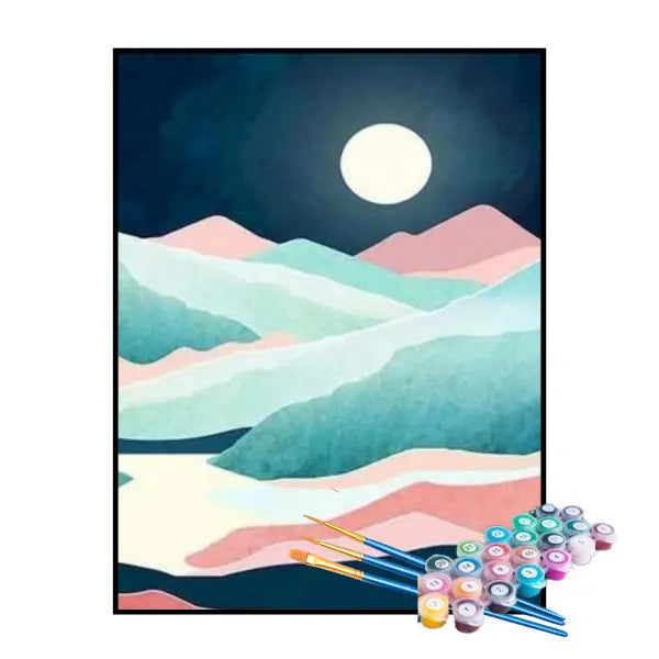 Kit de Pintura Numerada - Montanhas à Noite