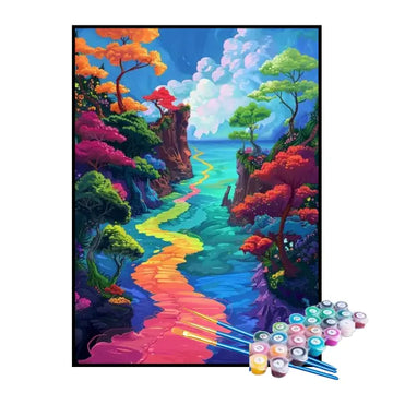 Kit de Pintura Numerada - Caminho do Arco-Íris