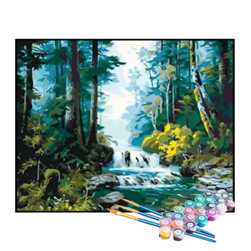 Kit de Pintura Numerada - Pintura da Cachoeira