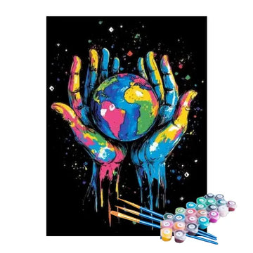 Kit de Pintura Numerada - Cuidando do Planeta Terra