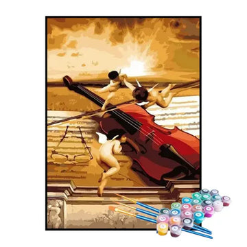 Kit de Pintura Numerada - Recital de Anjos com Violino