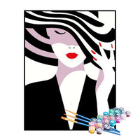 Kit de Pintura Numerada - Mulher com Chapéu