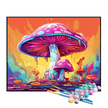 Kit de Pintura Numerada - Cogumelos Derretendo