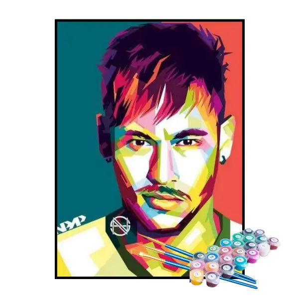 Kit de Pintura Numerada - Neymar Jr. Abstrato
