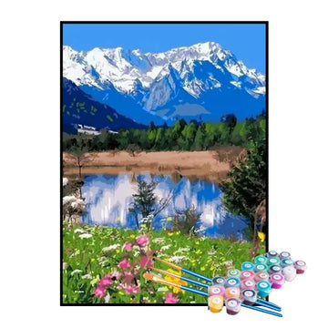 Kit de Pintura Numerada - Paisagem Além das Montanhas