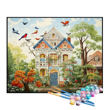 Kit de Pintura Numerada - Casa dos Pássaros