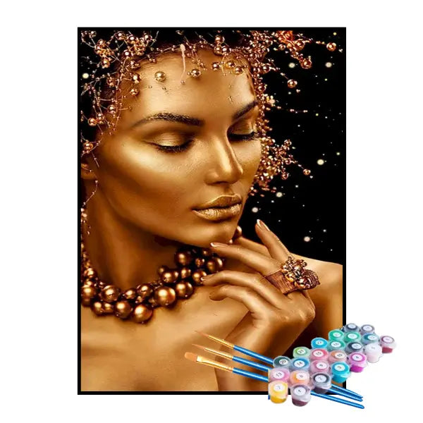 Kit de Pintura Numerada - Mulher com Pérolas