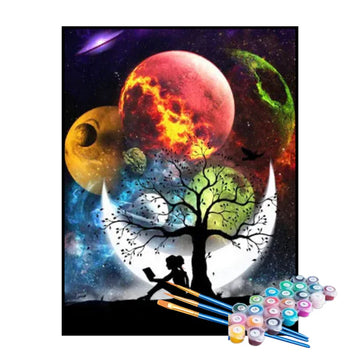 Kit de Pintura Numerada - Planetas Entrelaçados
