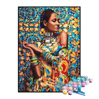Kit de Pintura Numerada - Mulher Africana Elegante