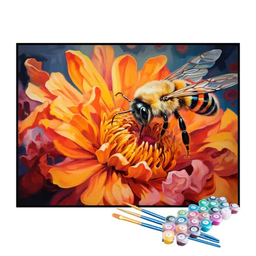 Kit de Pintura Numerada - Abelha na Flor