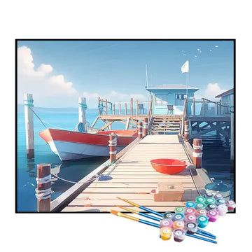 Kit de Pintura Numerada - Passarela de Madeira até o Mar