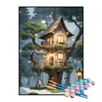 Kit de Pintura Numerada - Casa na Árvore Iluminada