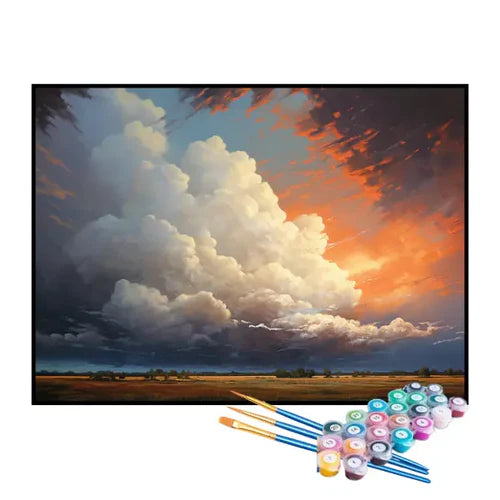 Kit de Pintura Numerada - Sol Atrás das Nuvens