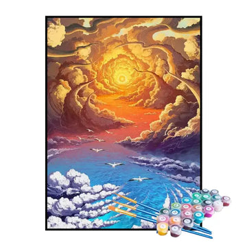 Kit de Pintura Numerada - O Sol Além das Nuvens
