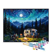 Kit de Pintura Numerada - Acampando no Trailer da Floresta