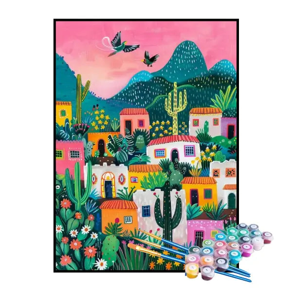 Kit de Pintura Numerada - Aldeia dos Cactos