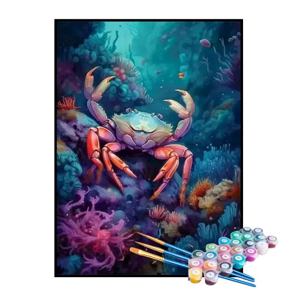 Kit de Pintura Numerada - O Caranguejo no Mar