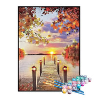 Kit de Pintura Numerada - Praia no Outono