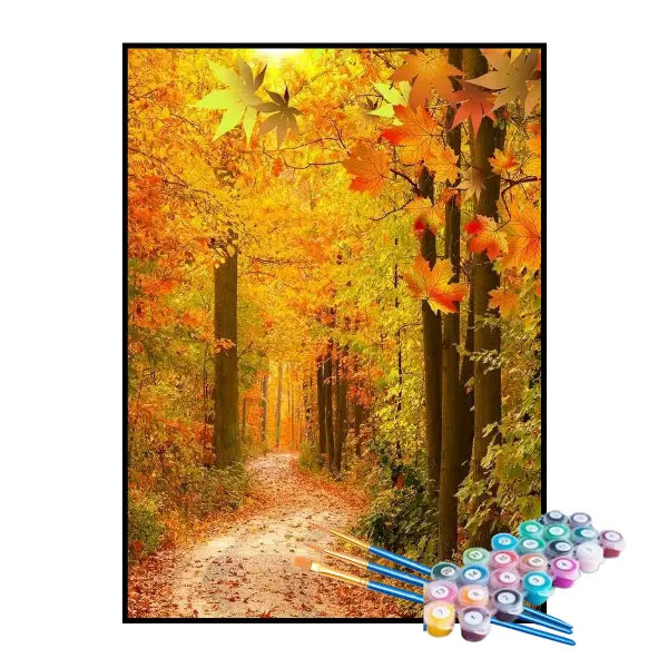 Kit de Pintura Numerada - Trilha no Outono