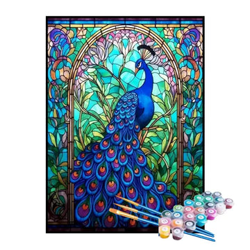 Kit de Pintura Numerada - Vitral de Pavão