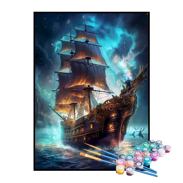 Kit de Pintura Numerada - Navio Pirata Encantado