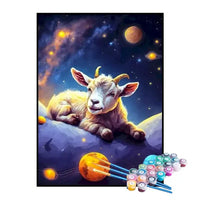 Kit de Pintura Numerada - Cabra no Espaço Sideral