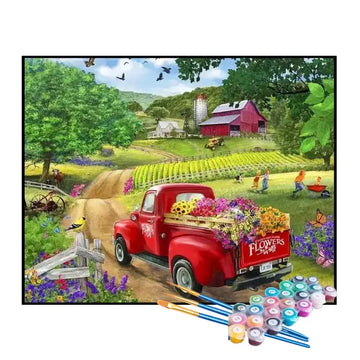 Kit de Pintura Numerada - Colheita de Flores