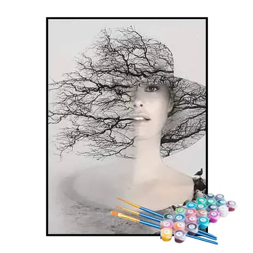 Kit de Pintura Numerada - Mulher e Árvore