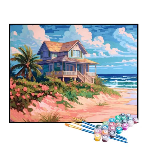 Kit de Pintura Numerada - Casa de Praia