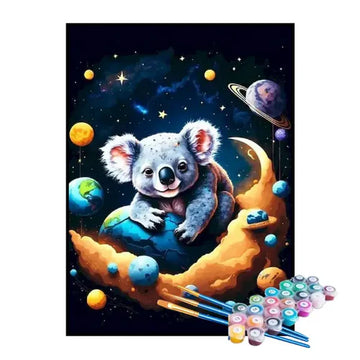 Kit de Pintura Numerada - Coala no Espaço Sideral