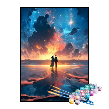 Kit de Pintura Numerada - Casal Contemplando o Universo