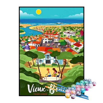 Kit de Pintura Numerada - Vieux Boucau, França