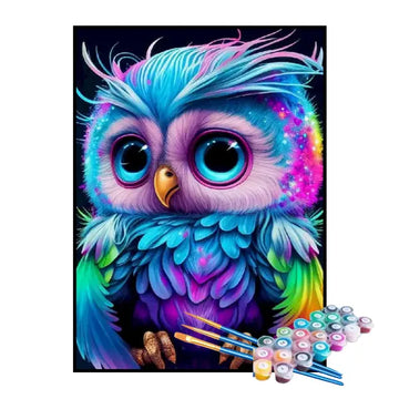 Kit de Pintura Numerada - Coruja Colorida