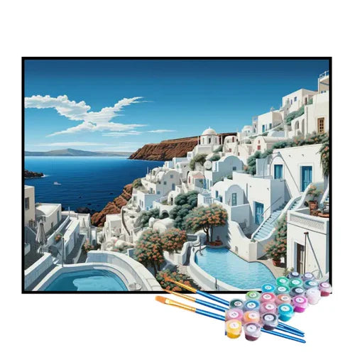 Kit de Pintura Numerada - Ilha Grega