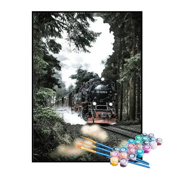 Kit de Pintura Numerada - Ferrovia Entre Cidades