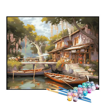 Kit de Pintura Numerada - Vila no Lago