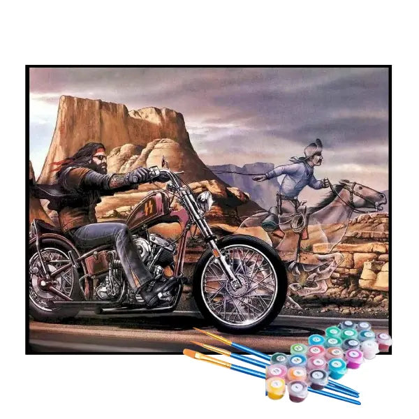 Kit de Pintura Numerada - Motociclista na Estrada