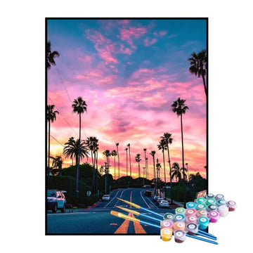 Kit de Pintura Numerada - Pôr do Sol em Los Angeles