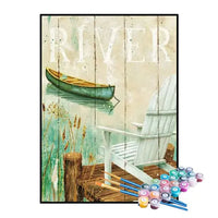 Kit de Pintura Numerada - Cadeira de Descanso na Varanda do Lago