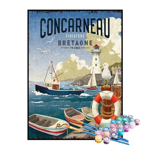 Kit de Pintura Numerada - Concarneau, França